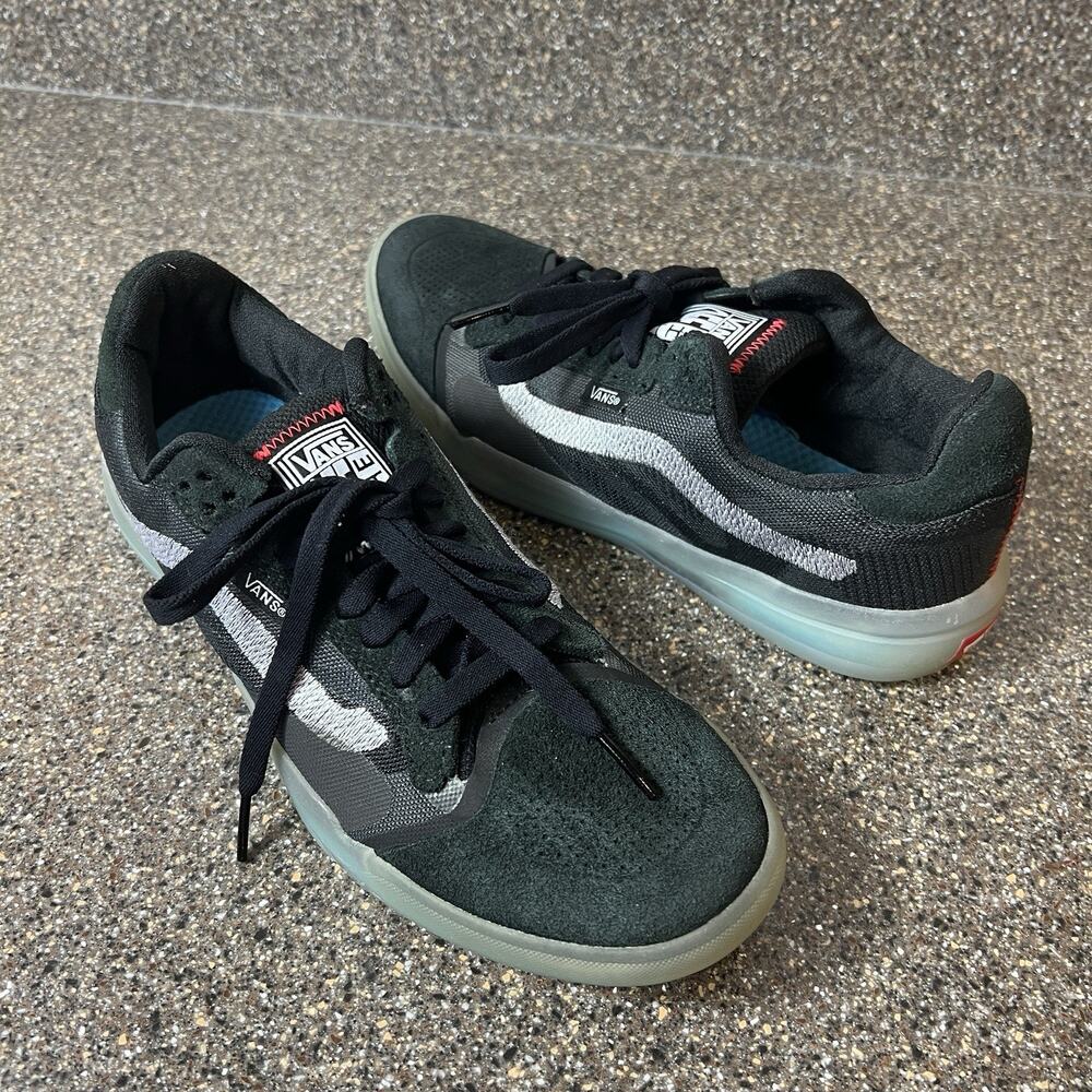 Vans Ultimate Waffle Shoe Sneaker Mens 7 Black Suede Nylon Lace Up Low Women 8.5
